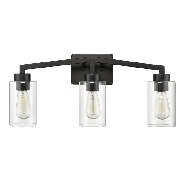 Bernina Industrial Black Bathroom Vanity Light Sconce 3-Light
